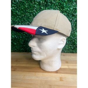 Texas Flag Plain Front Tan Adjustable Baseball Hat Cap 2004